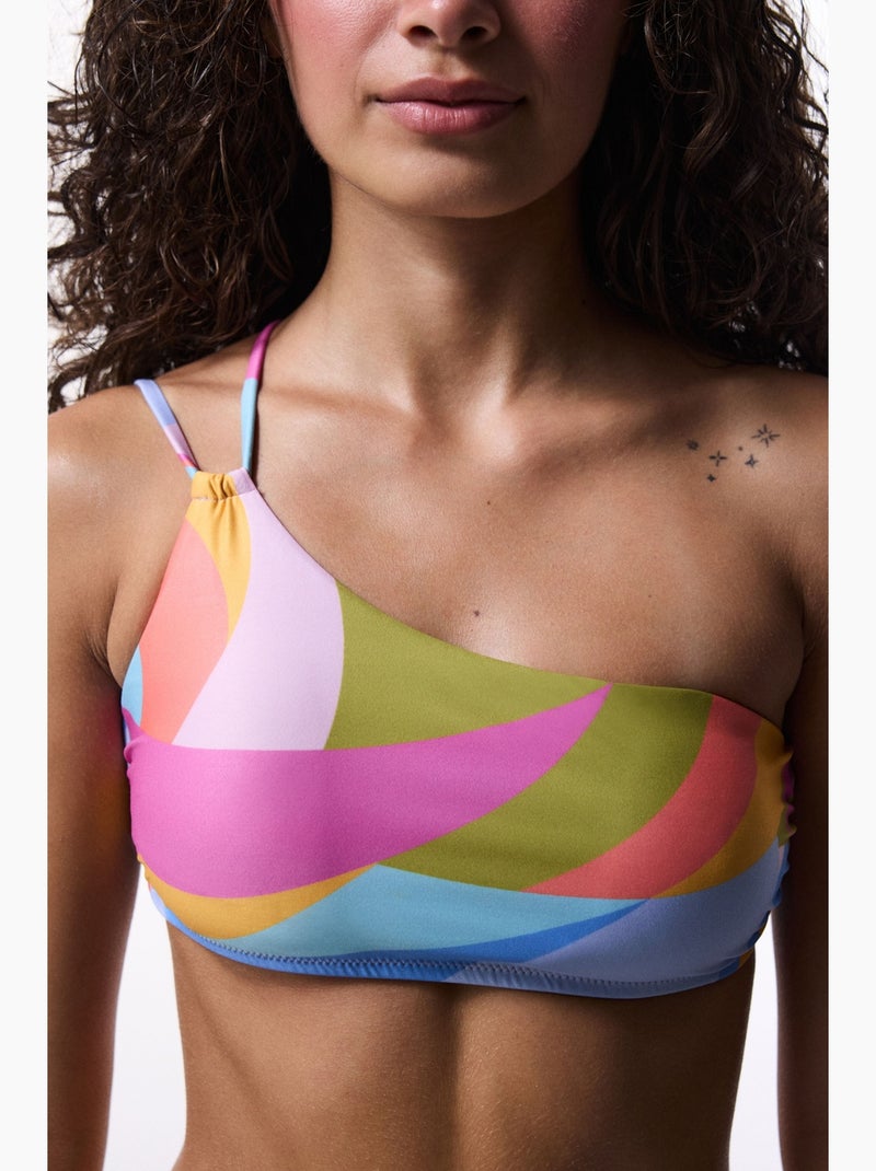 Beja haut de bikini à col halter penti Rose fluo - Kiabi