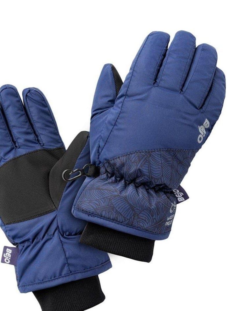 Bejo - Gants de ski motif/style Feuilles VIPO Bleu nuit - Kiabi