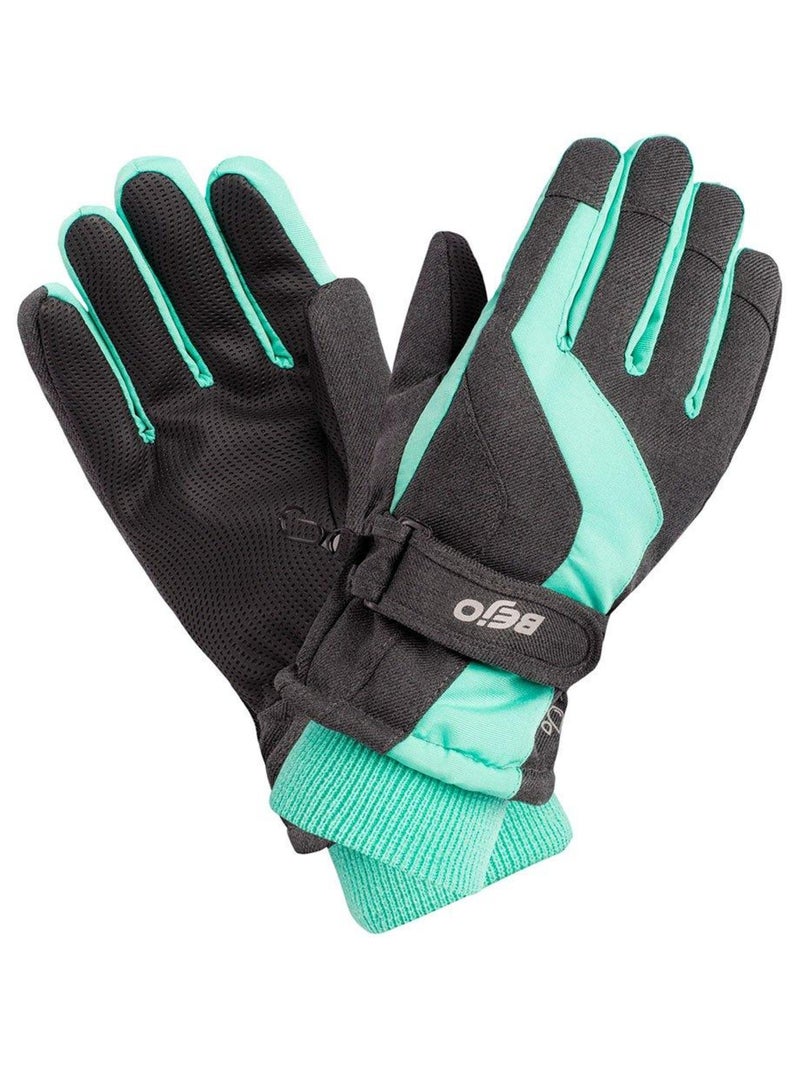 Bejo - Gants de ski motif/style logo BRISE Gris Bleu - Kiabi