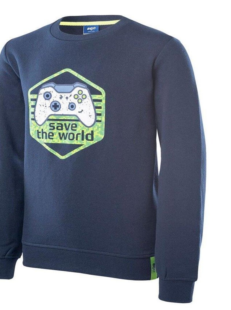 Bejo - Sweat motif/style manette YAKKO Bleu céladon - Kiabi