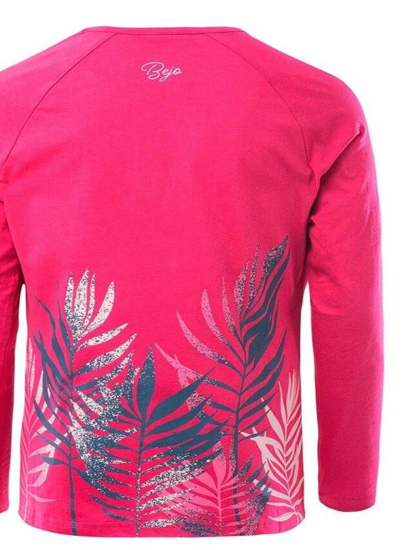 Bejo - T-shirt manches longues motif/style Feuilles RUTH Rose fushia - Kiabi