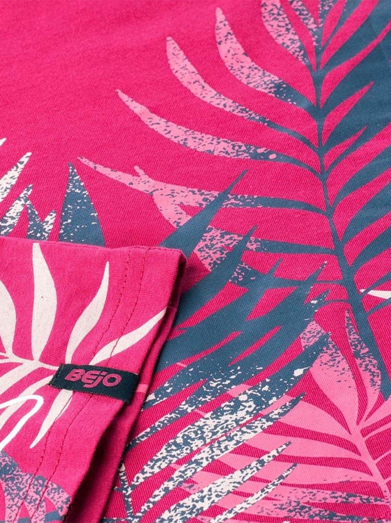 Bejo - T-shirt manches longues motif/style Feuilles RUTH Rose fushia - Kiabi