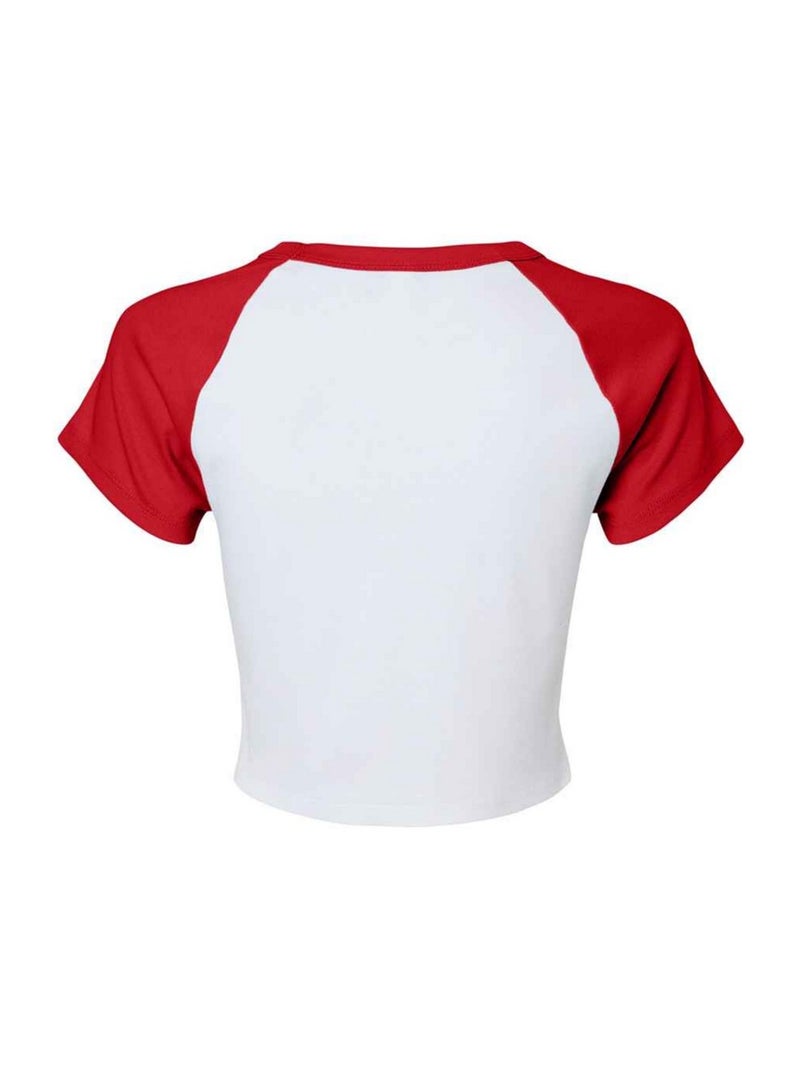 Bella + Canvas - Haut court BABY Blanc/Rouge - Kiabi