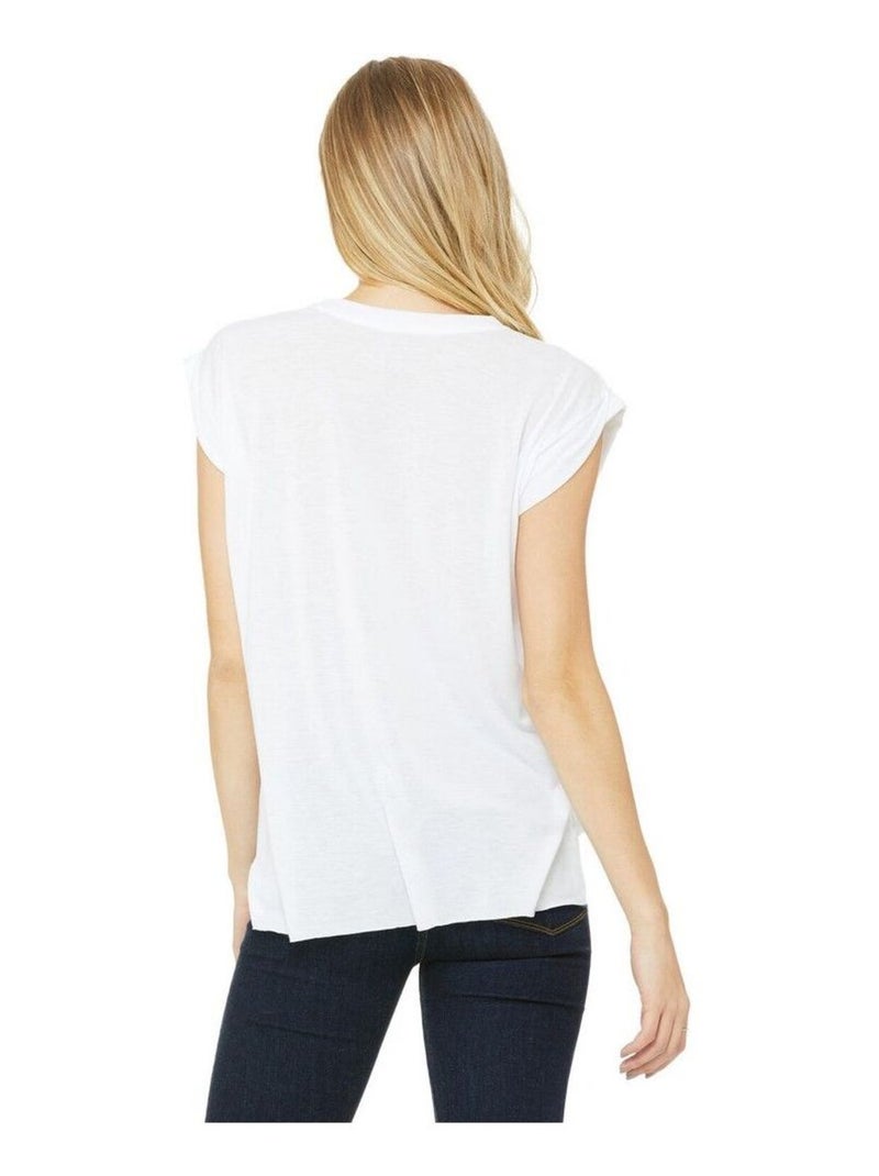 Bella + Canvas - T-shirt FLOWY MUSCLE Blanc - Kiabi