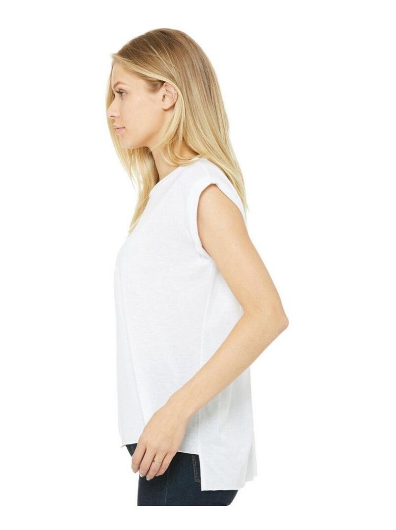 Bella + Canvas - T-shirt FLOWY MUSCLE Blanc - Kiabi