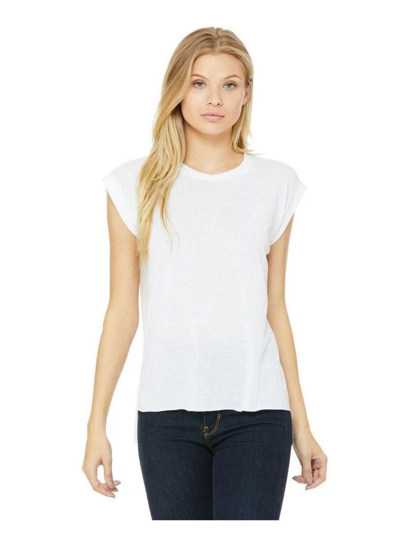 Bella + Canvas - T-shirt FLOWY MUSCLE Blanc - Kiabi