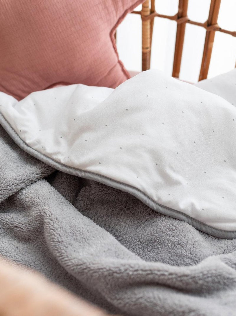 Bemini Couverture Pady jersey et softy Gris Blanc - Kiabi