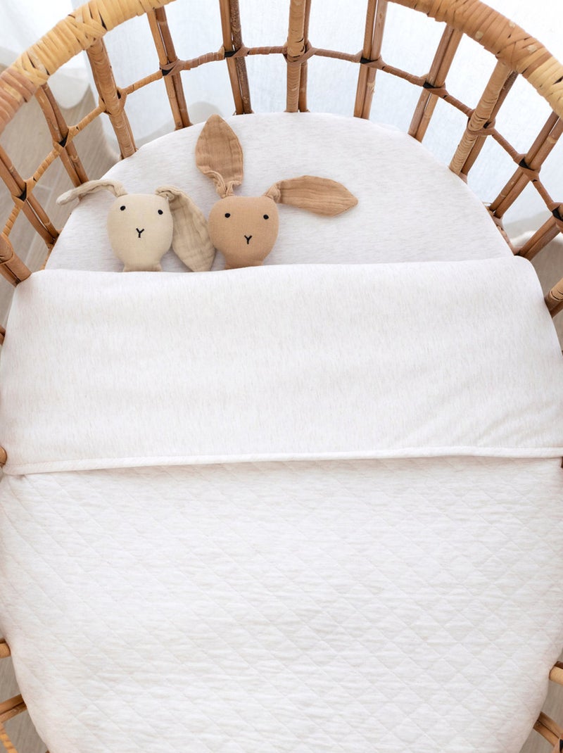 Bemini Couverture Pady quilted et jersey Beige chiné - Kiabi
