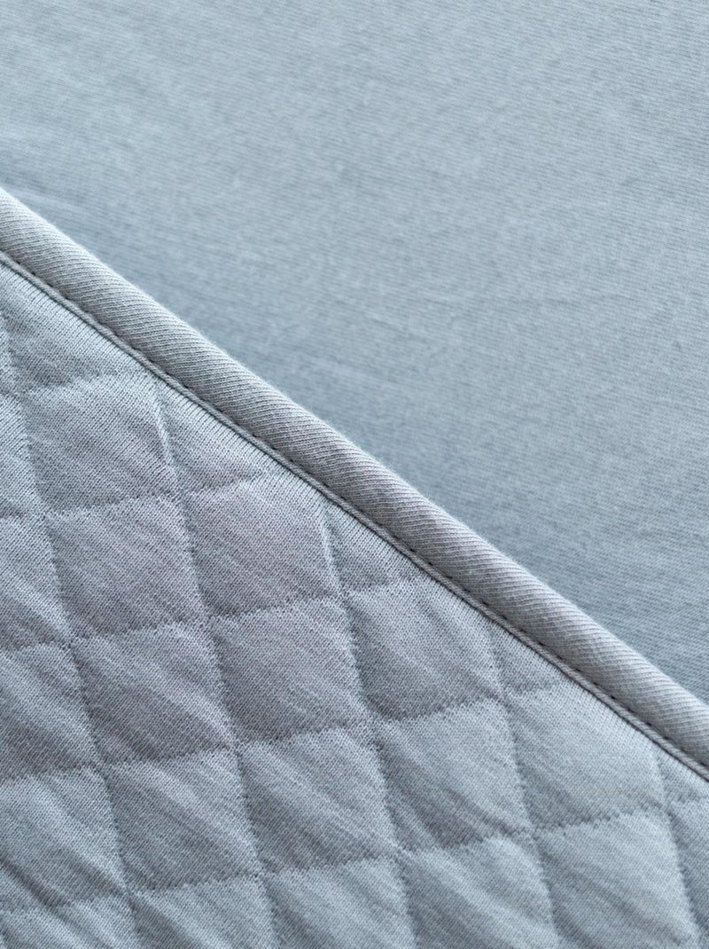 Bemini Couverture Pady quilted et jersey Bleu ardoise - Kiabi
