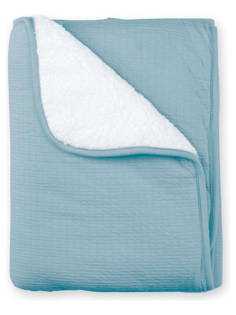 Bemini Couverture Pady tetra jersey et teddy Bleu foncé - Kiabi