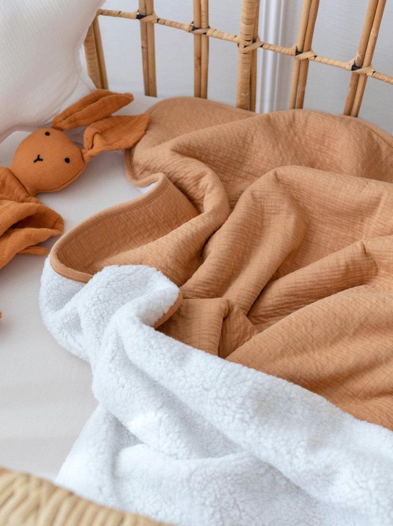 Bemini Couverture Pady tetra jersey et teddy Jaune clair - Kiabi