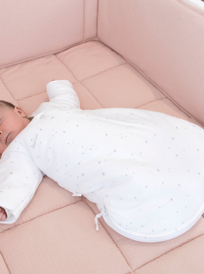 Bemini Gigoteuse avec moufles Pady jersey et jersey Blanc Gris - Kiabi