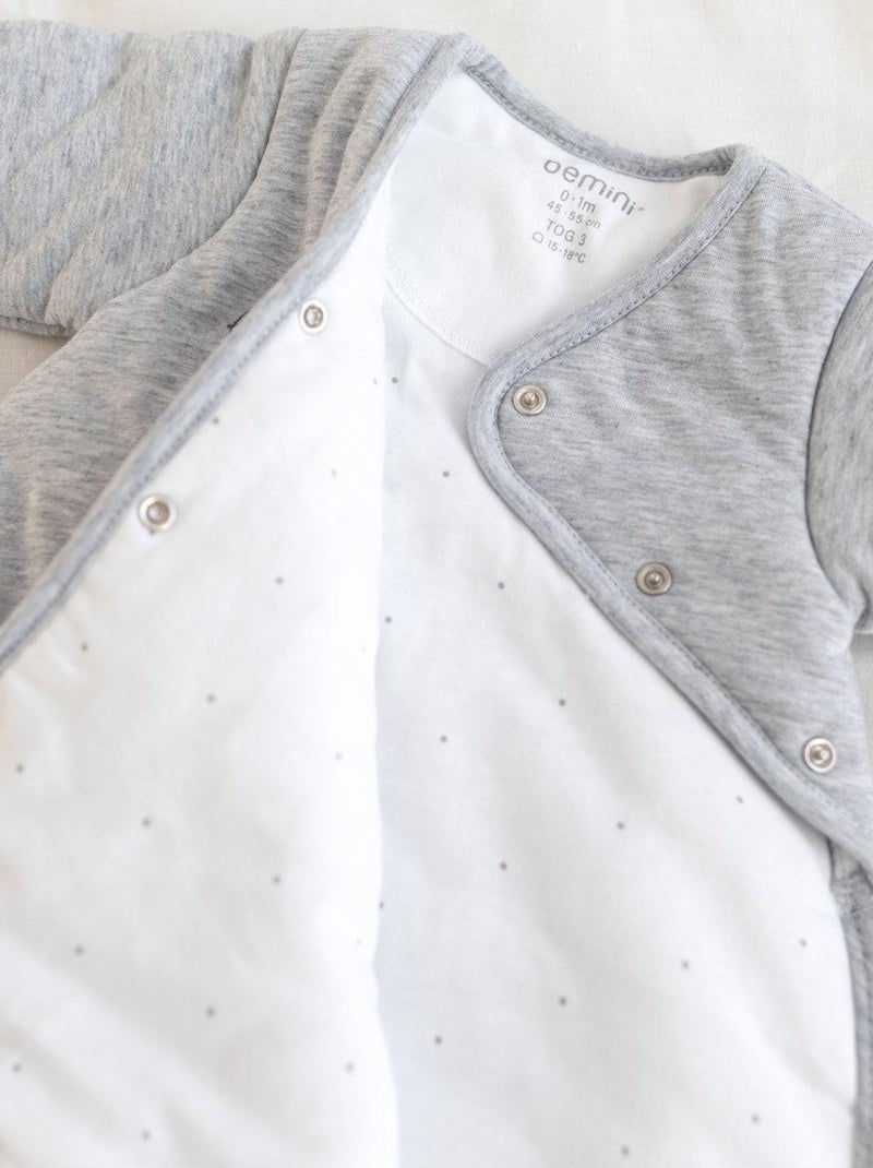 Bemini Gigoteuse avec moufles Pady jersey et jersey Gris chiné - Kiabi