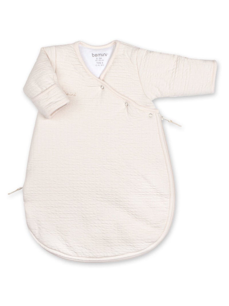 Bemini Gigoteuse avec moufles Pady Tetra Jersey et jersey Blanc cassé - Kiabi