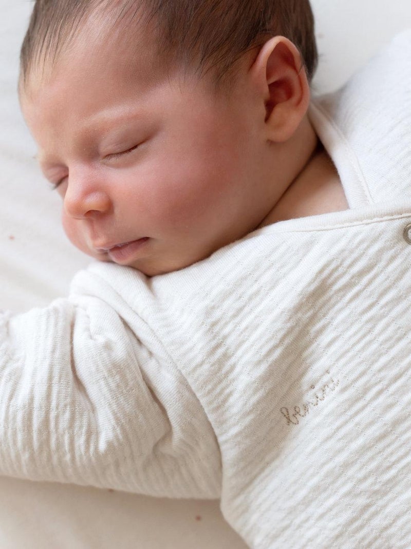 Bemini Gigoteuse avec moufles Pady Tetra Jersey et jersey Blanc cassé - Kiabi