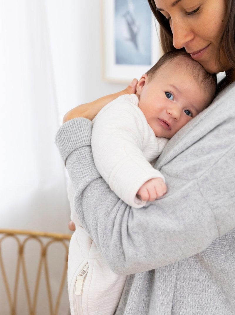 Bemini Gigoteuse avec moufles Pady Tetra Jersey et jersey Blanc cassé - Kiabi