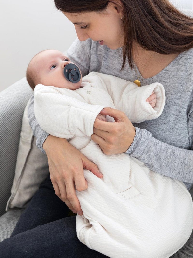 Bemini Gigoteuse avec moufles Pady Tetra Jersey et jersey Blanc cassé - Kiabi