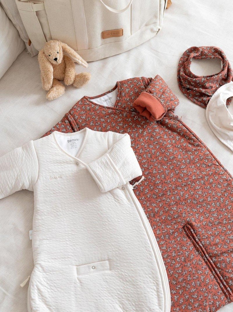 Bemini Gigoteuse avec moufles Pady Tetra Jersey et jersey Blanc cassé - Kiabi