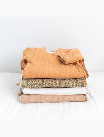 Bemini Gigoteuse avec moufles Pady waffle et jersey bio