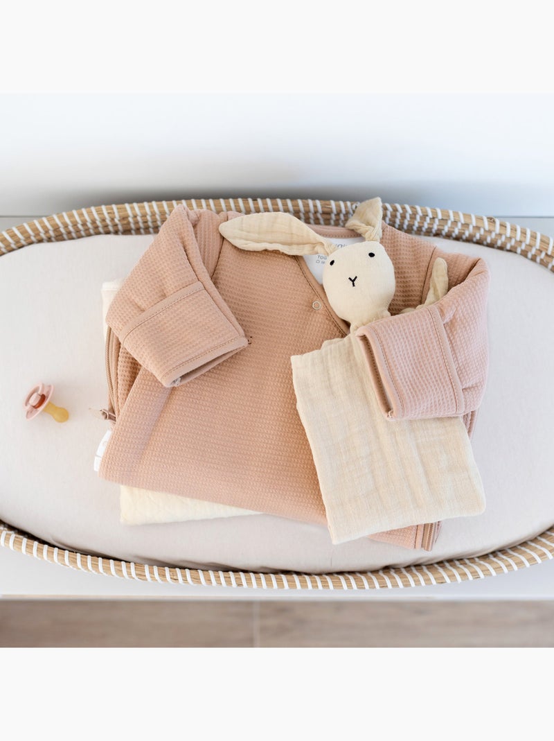 Bemini Gigoteuse avec moufles Pady waffle et jersey bio Beige sable - Kiabi