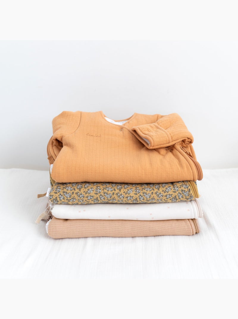 Bemini Gigoteuse avec moufles Pady waffle et jersey bio Beige sable - Kiabi