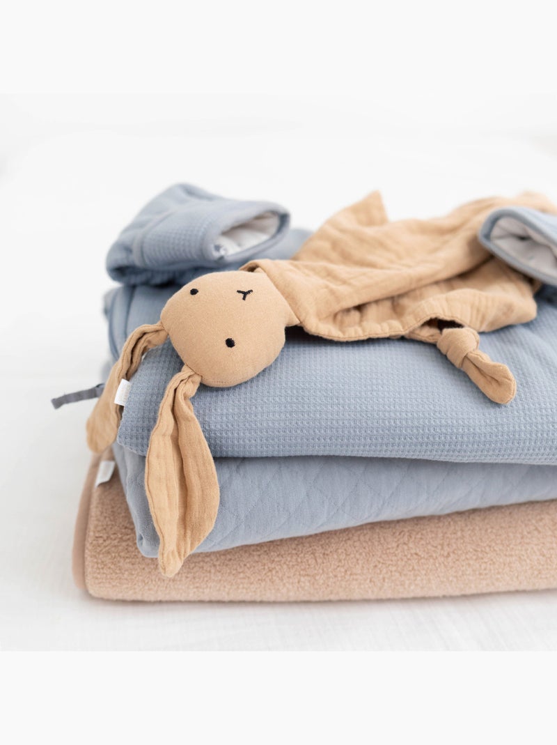 Bemini Gigoteuse avec moufles Pady waffle et jersey bio Bleu gris - Kiabi