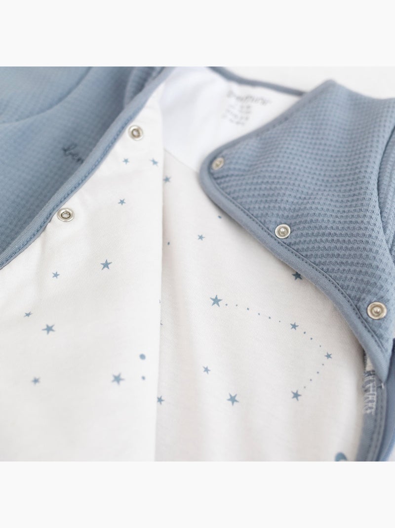 Bemini Gigoteuse avec moufles Pady waffle et jersey bio Bleu gris - Kiabi