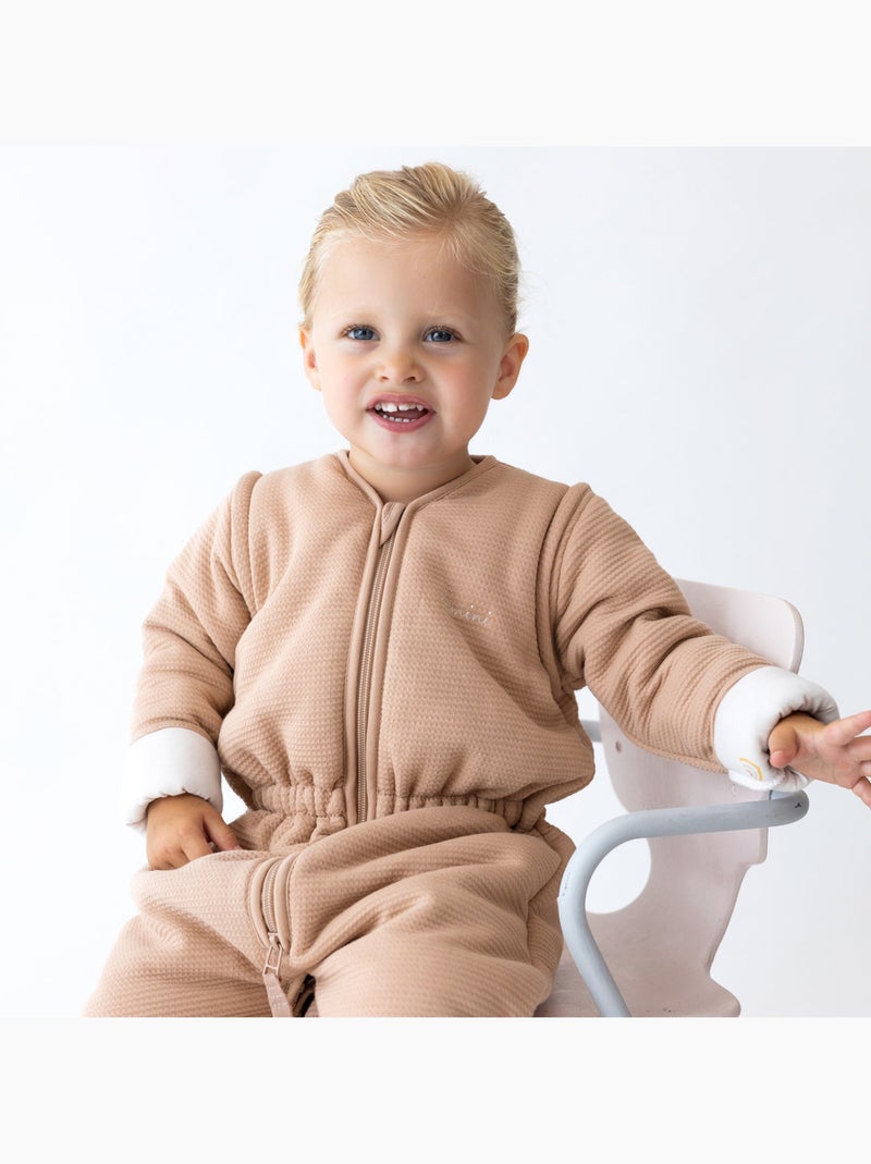 Bemini Gigoteuse jambes séparables Pady waffle et jersey bio Beige sable - Kiabi