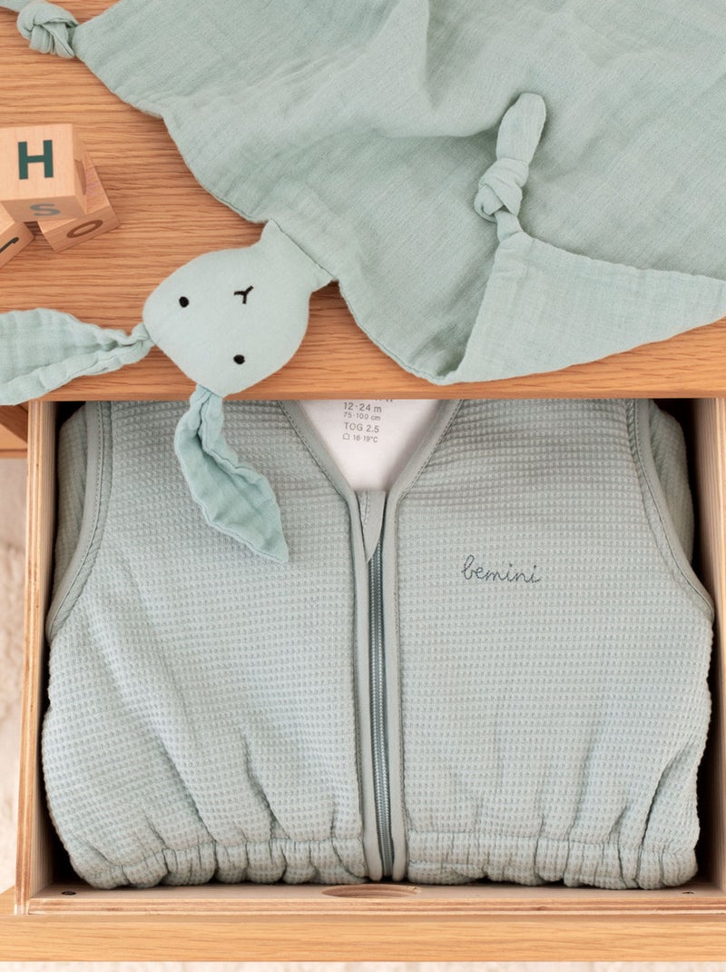 Bemini Gigoteuse jambes séparables Pady waffle et jersey bio Vert chèvrefeuille - Kiabi