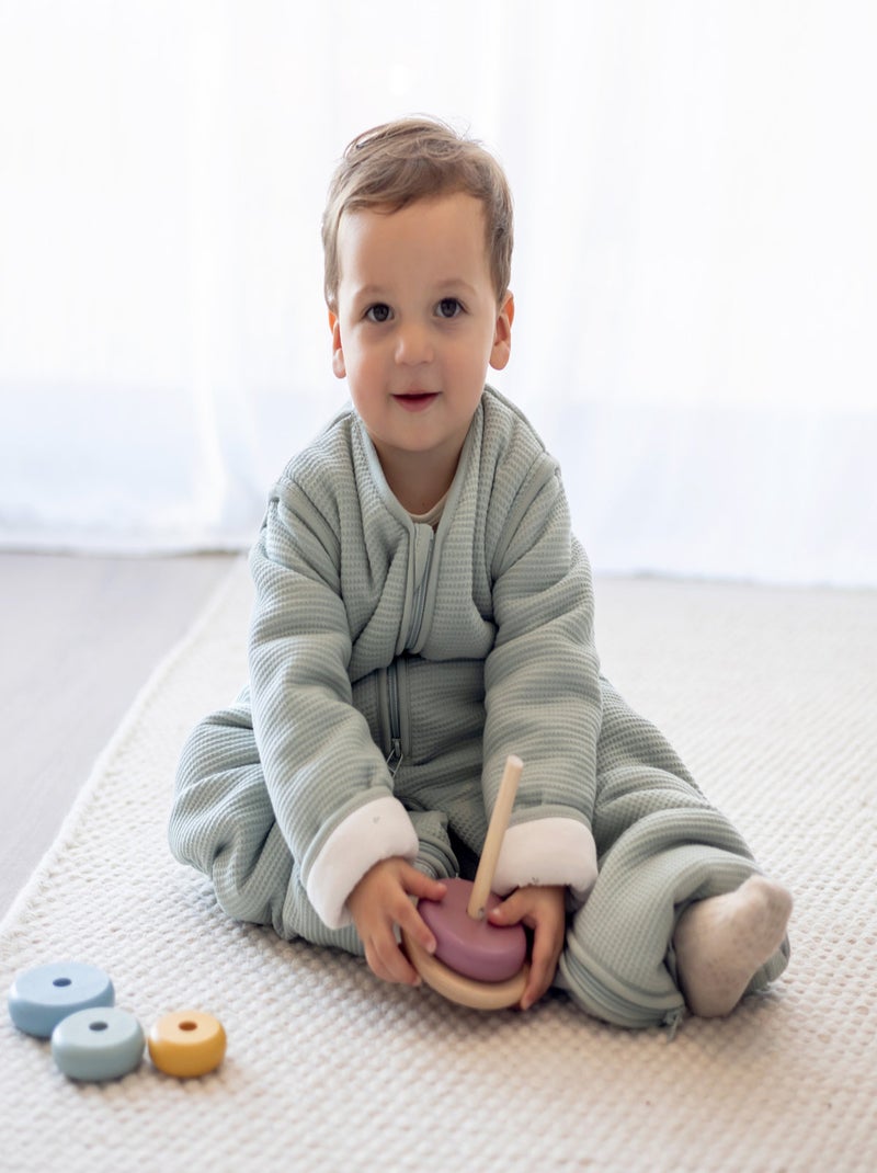 Bemini Gigoteuse jambes séparables Pady waffle et jersey bio Vert chèvrefeuille - Kiabi