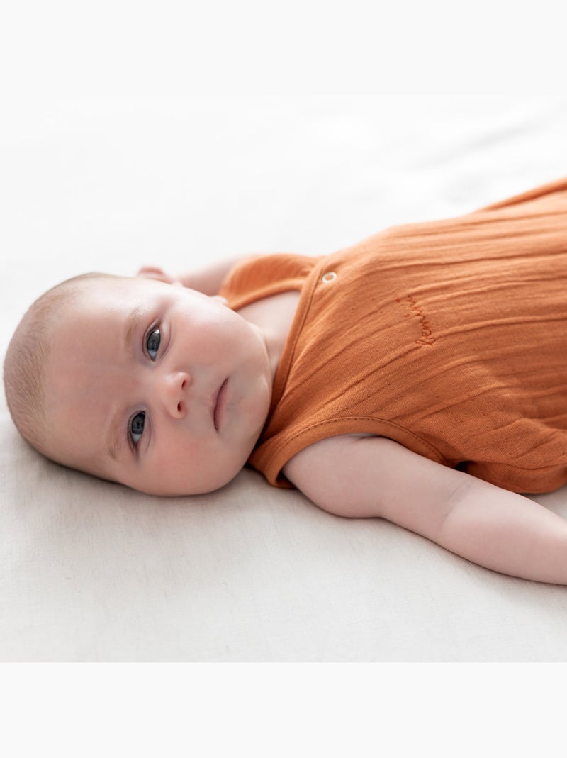 Bemini Gigoteuse sans manches Gaze de bambou Orange - Kiabi