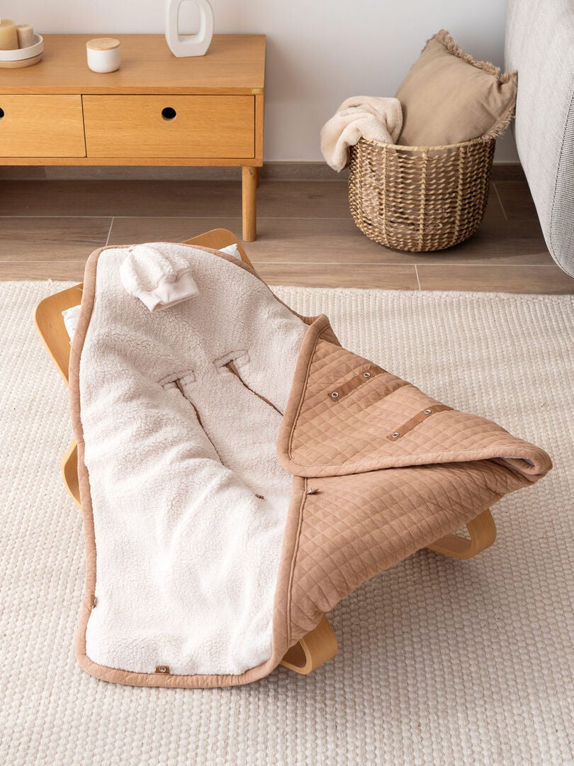 Bemini Nid d'ange BISIDE ouatiné Pady quilted et teddy - Beige clair ...