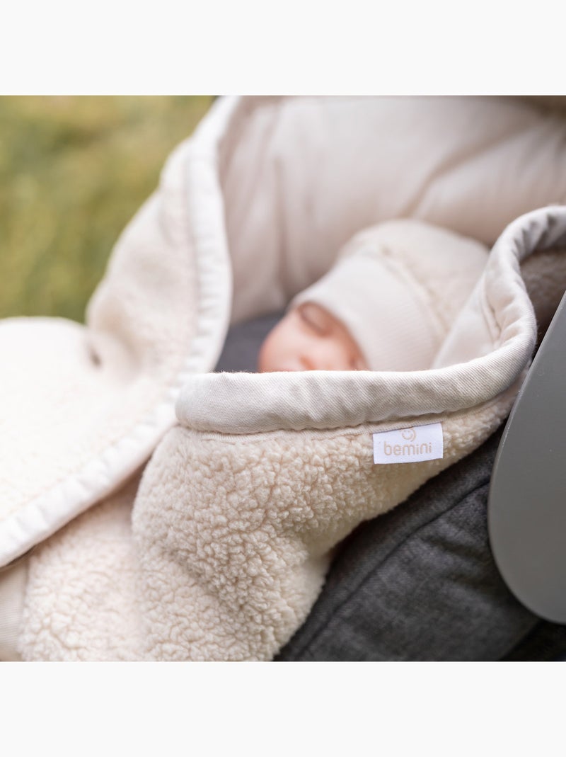 Bemini Nid d'ange BISIDE ouatiné Pady teddy et jersey Beige clair - Kiabi