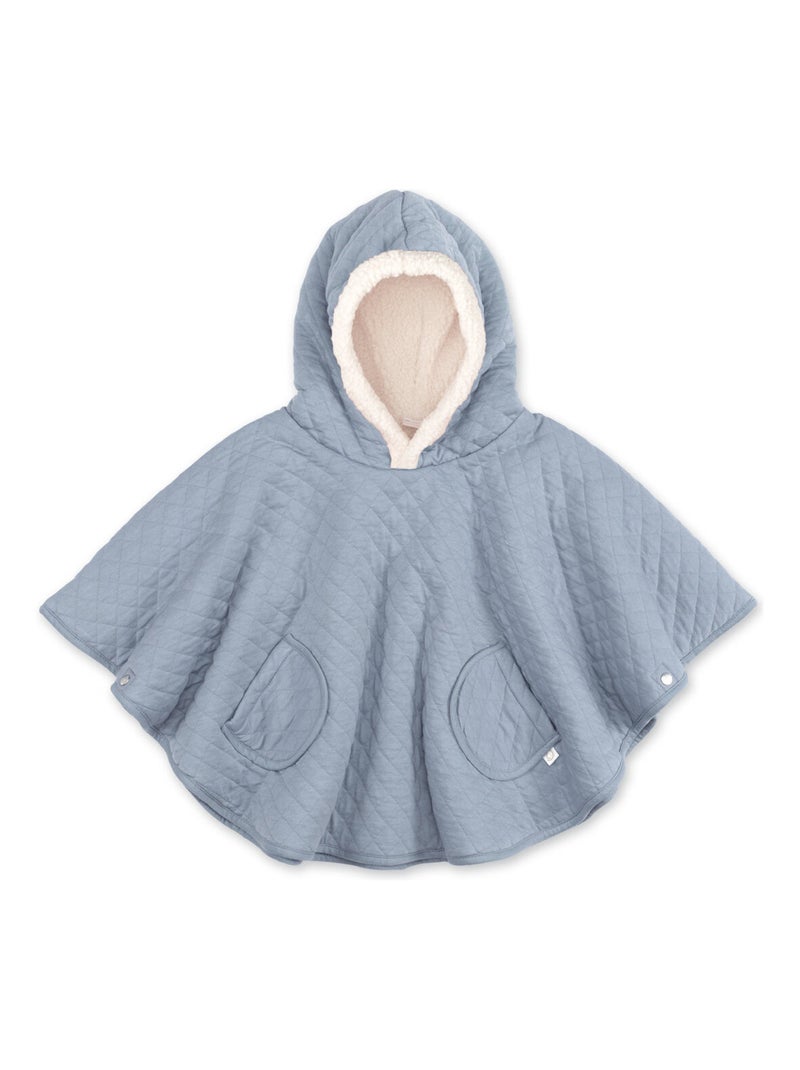 Bemini Poncho de voyage Pady quilted et teddy Bleu ardoise - Kiabi