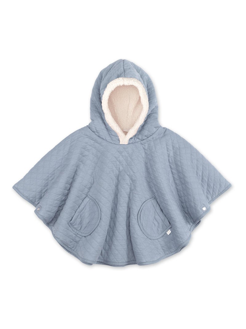 Bemini Poncho de voyage Pady quilted et teddy Bleu ardoise - Kiabi