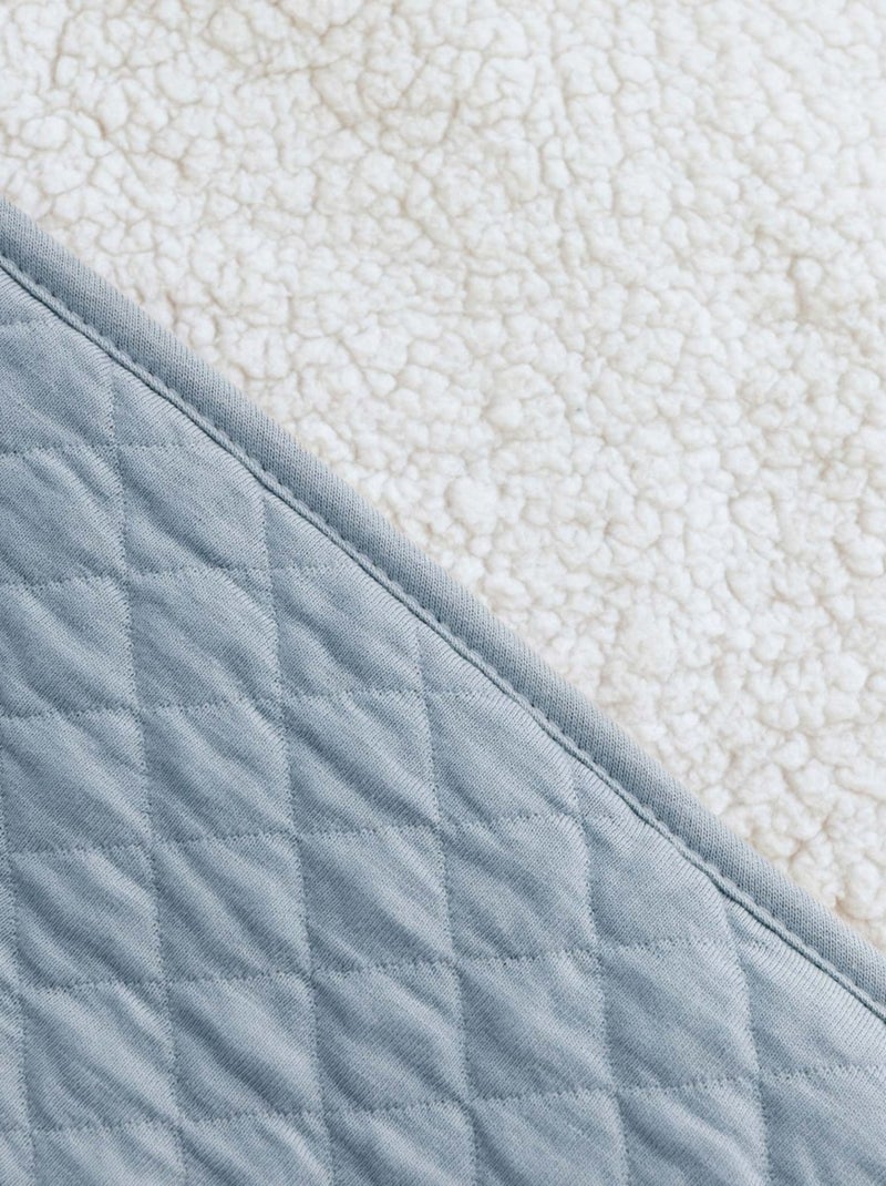 Bemini Poncho de voyage Pady quilted et teddy Bleu ardoise - Kiabi