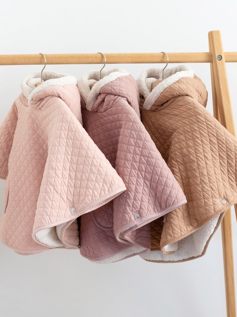 Bemini Poncho de voyage Pady quilted et teddy Rose foncé - Kiabi