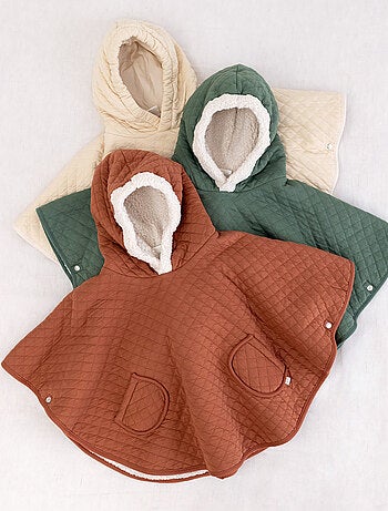 Bemini Poncho de voyage Pady quilted et teddy