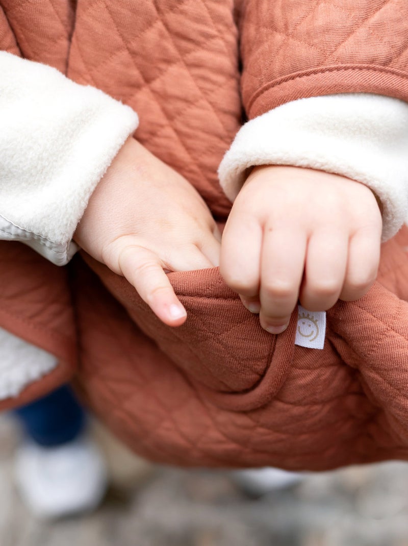 Bemini Poncho de voyage Pady quilted et teddy Rouge brique - Kiabi