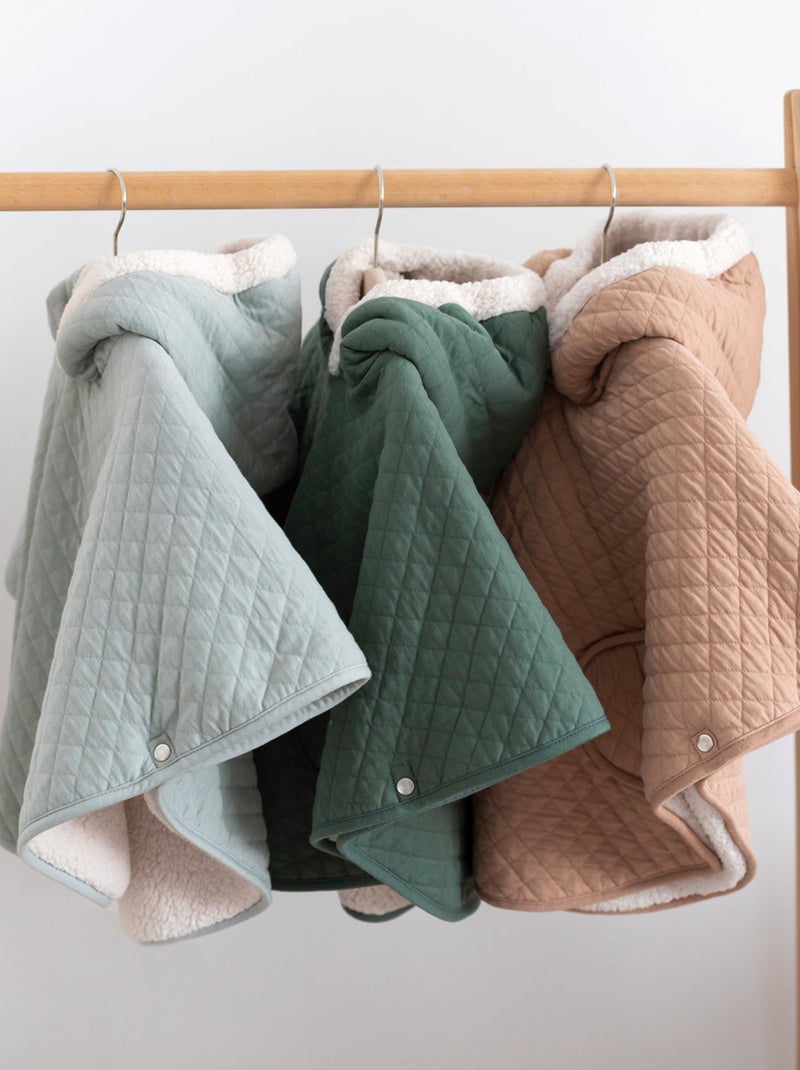 Bemini Poncho de voyage Pady quilted et teddy Vert forêt - Kiabi