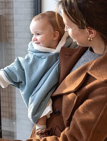 Bemini Poncho de voyage Pady tetra jersey et teddy