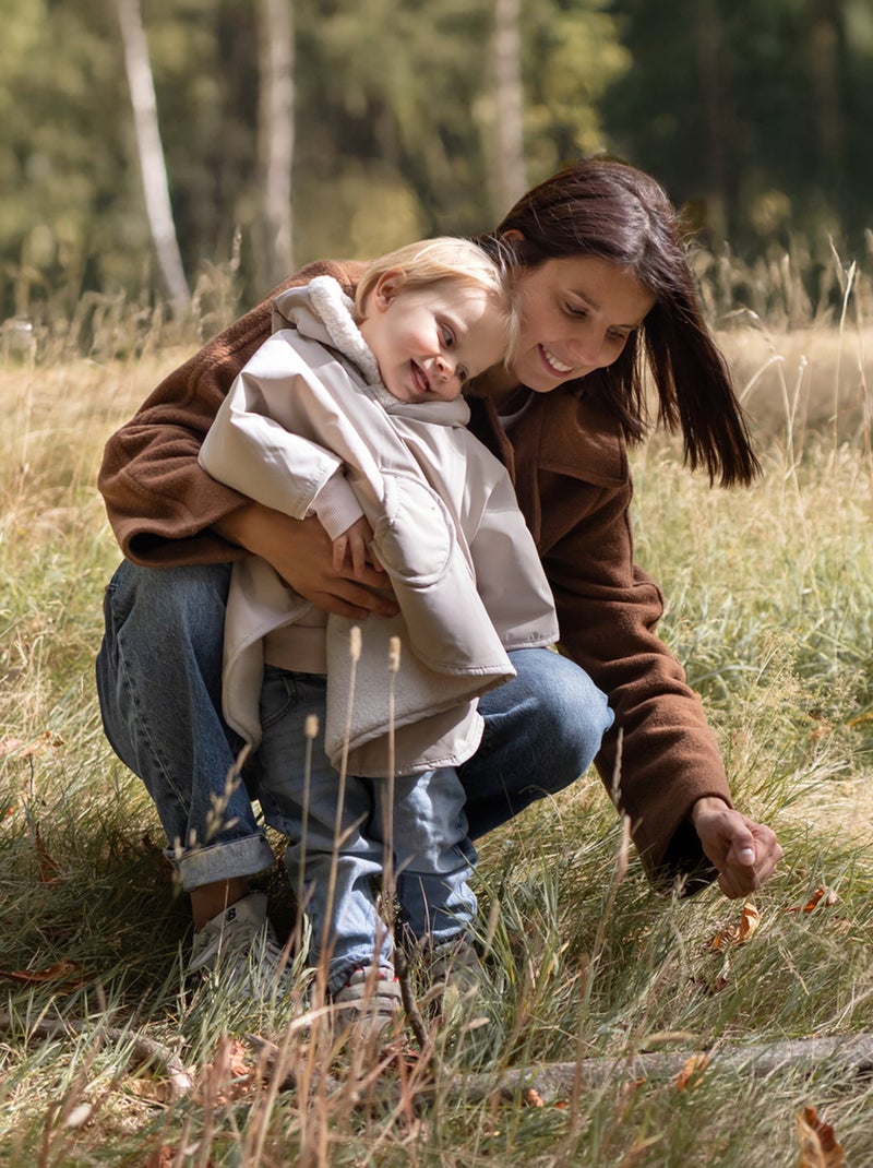 Bemini Poncho de voyage Waterproof et teddy Ecru - Kiabi