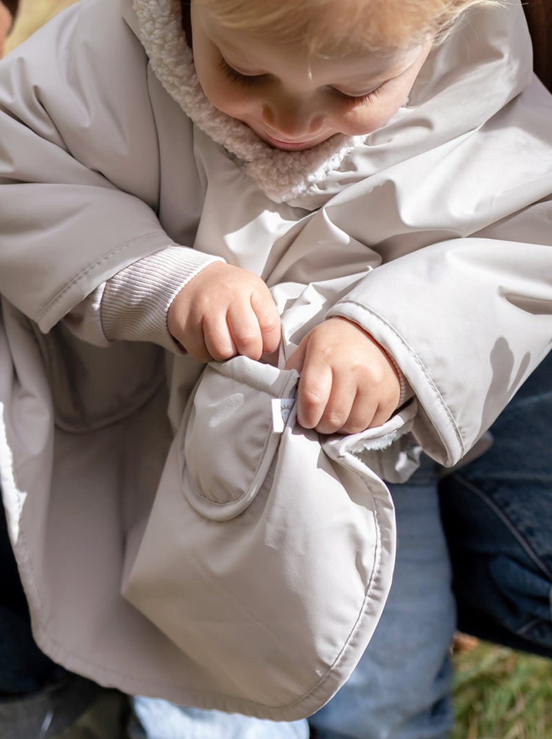 Bemini Poncho de voyage Waterproof et teddy Ecru - Kiabi