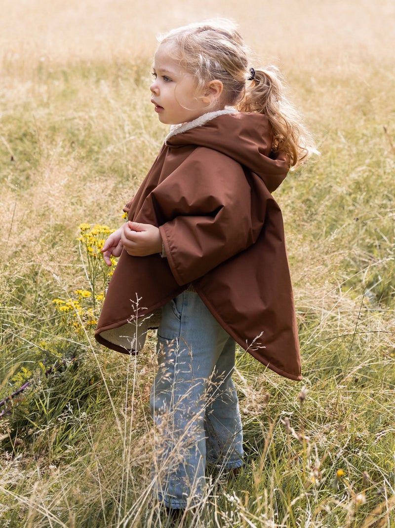 Bemini Poncho de voyage Waterproof et teddy Marron chocolat - Kiabi