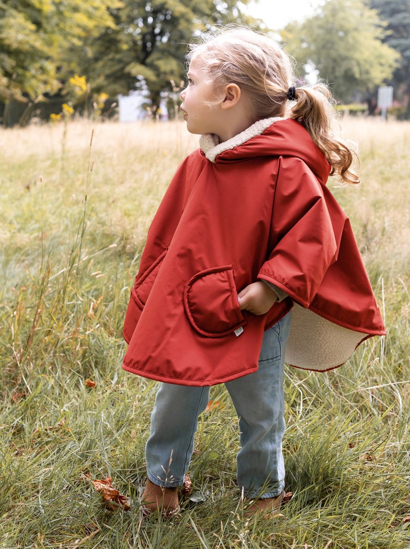Bemini Poncho de voyage Waterproof et teddy Rouge carmin - Kiabi