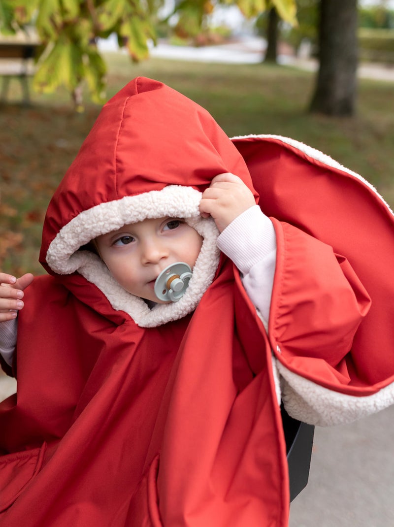 Bemini Poncho de voyage Waterproof et teddy Rouge carmin - Kiabi