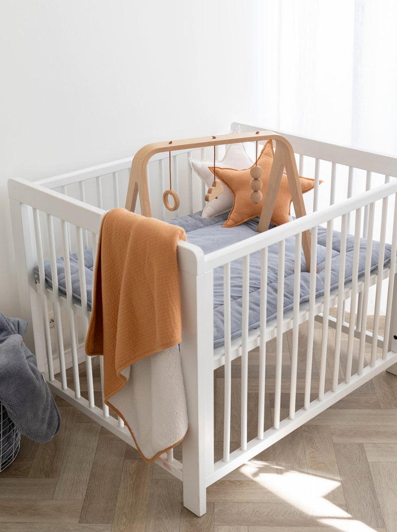 Bemini Tapis de parc et jeu Pady jersey et bambou Bleu gris - Kiabi