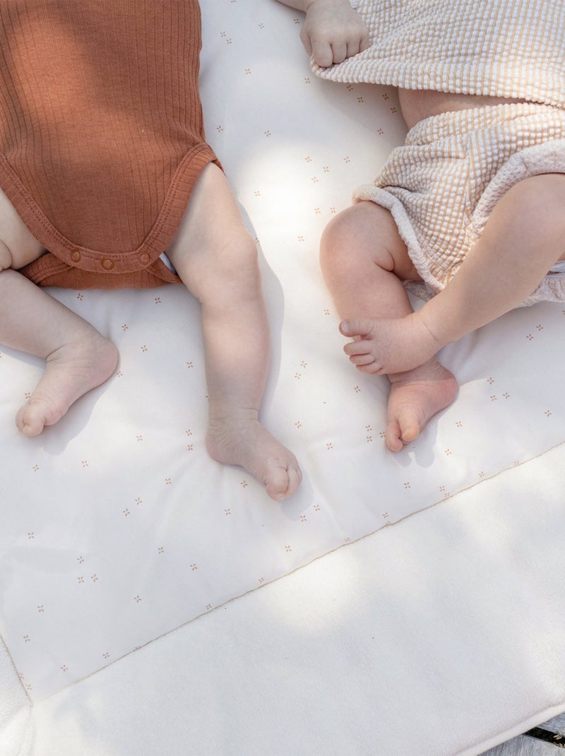 Bemini Tapis de parc et jeu Pady jersey et bambou Crème - Kiabi