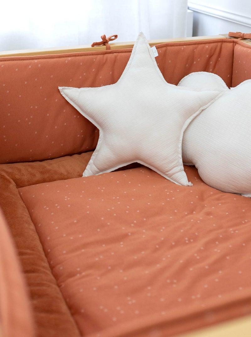 Bemini Tapis de parc et jeu Pady Jersey et bambou Marron caramel - Kiabi