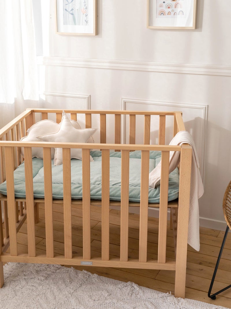 Bemini Tapis de parc et jeu Pady jersey et bambou Vert chèvrefeuille - Kiabi